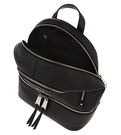 Shop Michael Michael Kors Michael Kors Black Rhea Leather Backpack