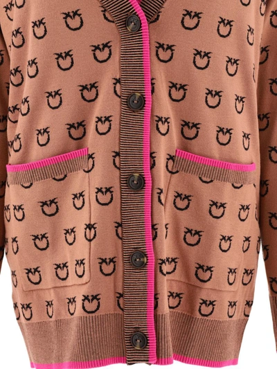 Shop Pinko "lama" Cardigan In Brown