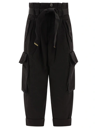 Shop Pinko "ronfare" Cropped Cargo Trousers In Black