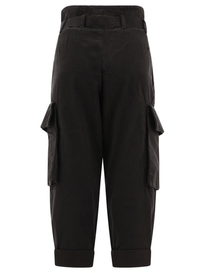 Shop Pinko "ronfare" Cropped Cargo Trousers In Black