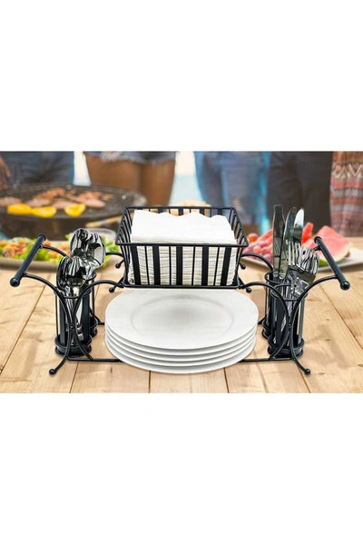 Sorbus Utensil Buffet Caddy In Black1
