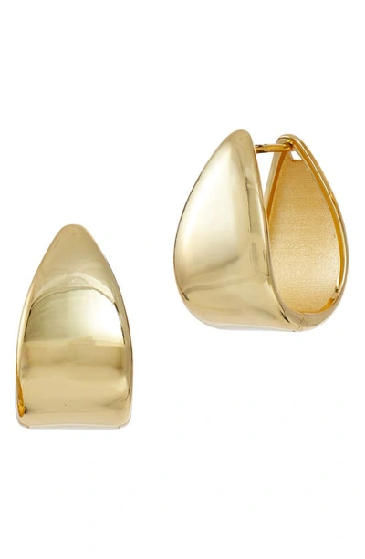 Shop Savvy Cie Jewels Sterling Silver Bold Huggie Hoop Earrings In Yellow