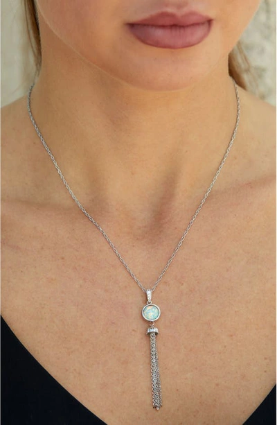 Shop Savvy Cie Jewels Sterling Silver, Cz & White Opal Tassel Necklace