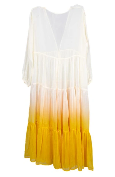 Saachi Ombré Cover-up Dress In Ivory/ Yellow