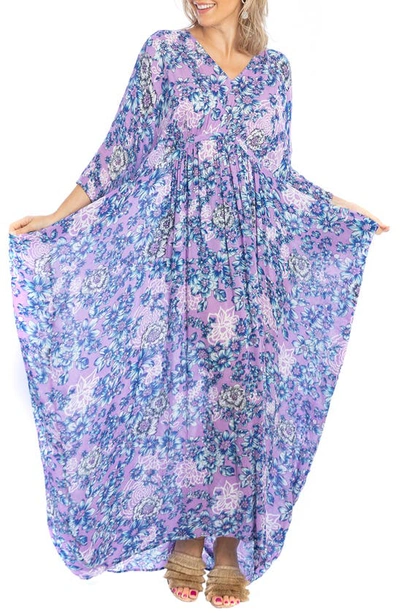 Shop Saachi Floral Kaftan In Purple