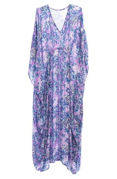 Shop Saachi Floral Kaftan In Purple