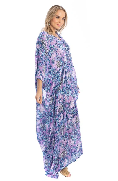 Shop Saachi Floral Kaftan In Purple