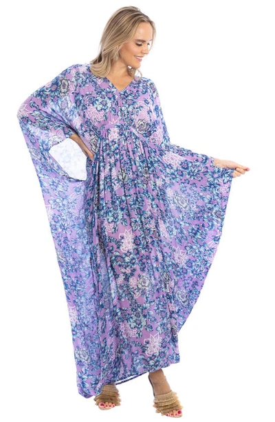 Saachi Floral Kaftan In Purple