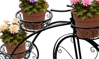 Shop Sorbus Flower Pot Tricycle Display Stand In Black
