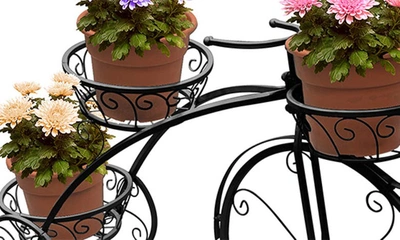 Sorbus Flower Pot Tricycle Display Stand In Black