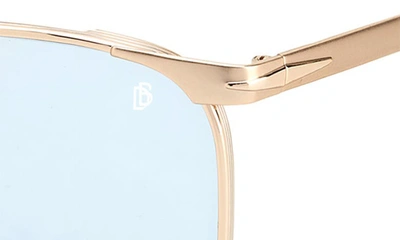 Shop David Beckham Eyewear 56mm Square Sunglasses In Gold/ Azu Phtcromatic