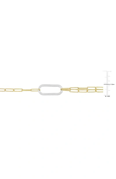 Delmar Two Tone Paperclip Chain Necklace In Gold