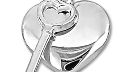 Delmar Heart & Key Charm Bracelet In Silver