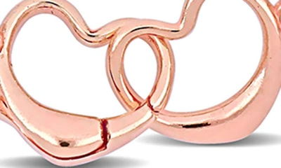 Delmar Open Heart Paperclip Link Necklace In Rose