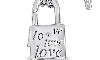 Delmar Lock & Key Paperclip Link Necklace In Silver