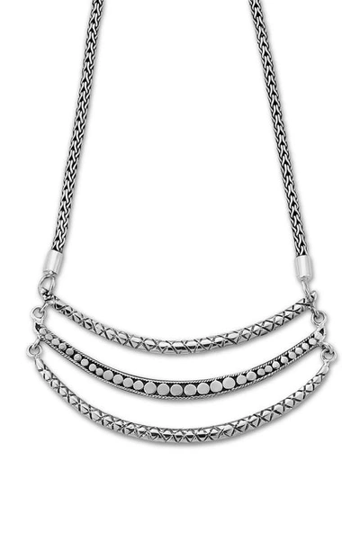 Samuel B. Sterling Silver Triple Bar Frontal Necklace In Silver