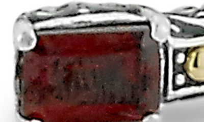 Shop Samuel B. 18k Gold Sterling Silver Garnet Bangle Bracelet In Red