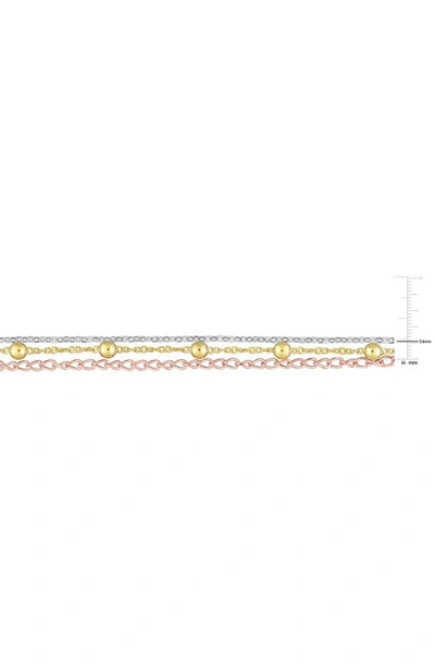 Delmar Three-tone Layered Chain Necklace In Multi-color