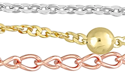 Delmar Three-tone Layered Chain Necklace In Multi-color
