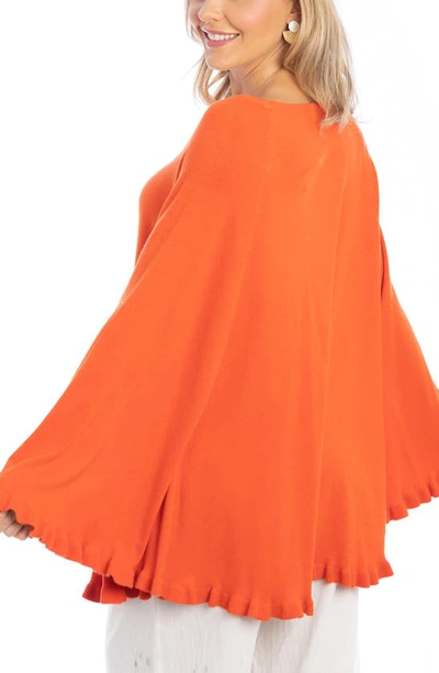 Shop Saachi Talia Ruffle Hem Poncho In Orange