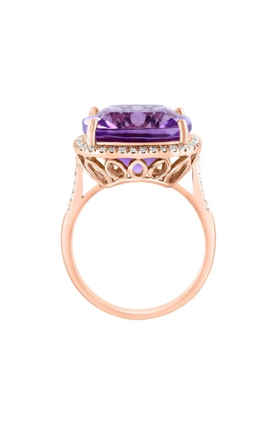 Shop Effy 14k Rose Gold Amethyst & Diamond Ring In Purple