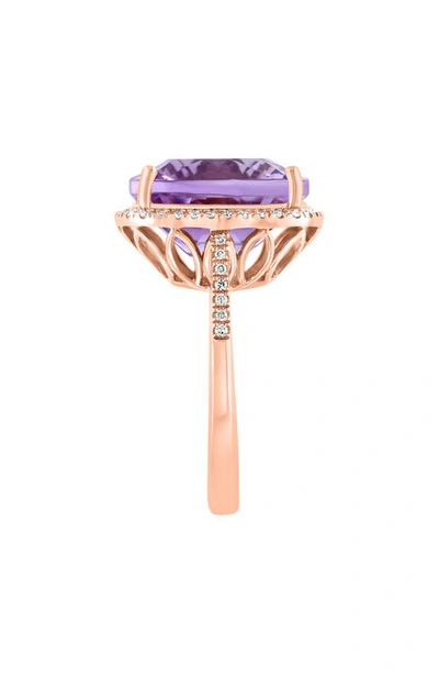 Shop Effy 14k Rose Gold Amethyst & Diamond Ring In Purple