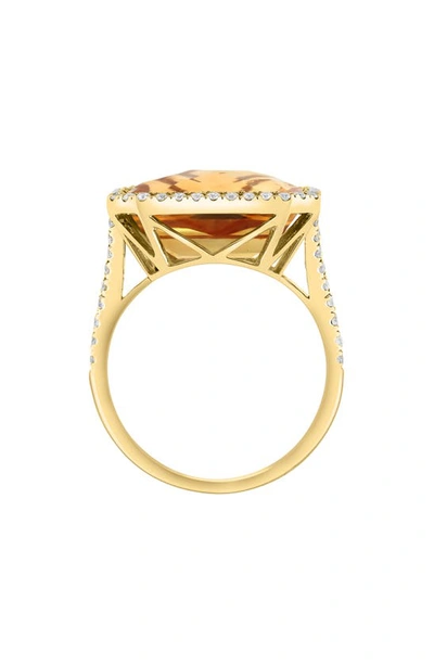 Shop Effy 14k Yellow Gold Citrine & Diamond Ring In Orange