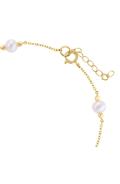Effy 14k Yellow Gold Clover Mother Of Pearl & Freshwater Pearl Bracelet In Gold Multi