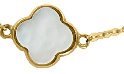 Effy 14k Yellow Gold Clover Mother Of Pearl & Freshwater Pearl Bracelet In Gold Multi