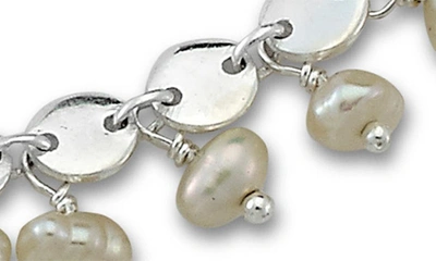 Shop Samuel B. Sterling Silver Imitation Pearl Charm Bracelet In White