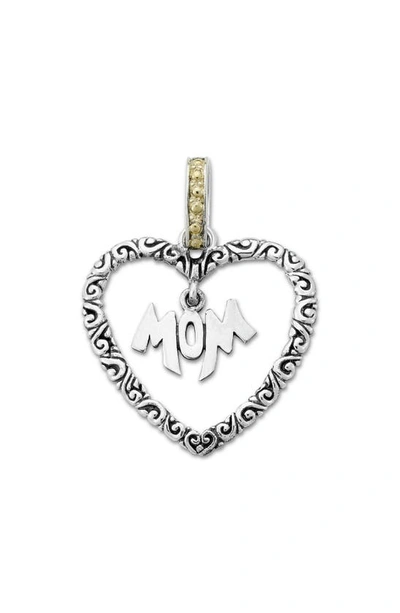 Shop Samuel B. Sterling Silver 18k Yellow Gold Mom Pendant In Silver And Gold