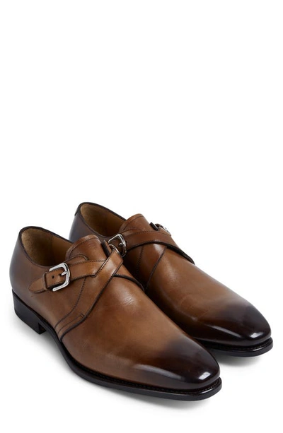 Shop Paul Stuart Galante Monk Strap Shoe In Tan Calf