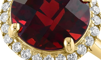 Effy 14k Yellow Gold Garnet & Diamond Ring In Red
