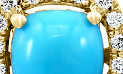 Shop Effy 14k Yellow Gold Turquoise & Diamond Stud Earrings In Blue