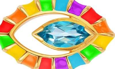 Nevernot Show N Tell Topaz Stud Earrings In Blue