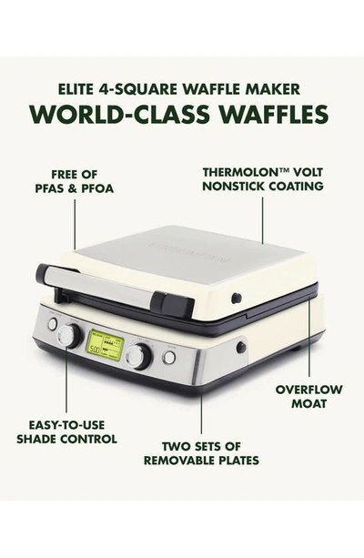 Shop Greenpan Elite Ceramic Nonstick 4-square Waffle Maker In Cloud Cream