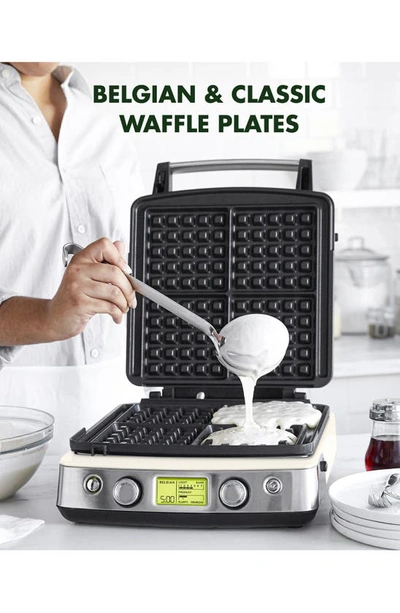 Shop Greenpan Elite Ceramic Nonstick 4-square Waffle Maker In Cloud Cream