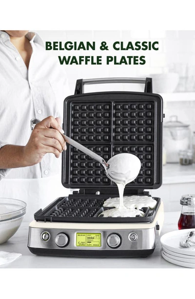 Greenpan Elite Ceramic Nonstick 4-square Waffle Maker In Cloud Cream