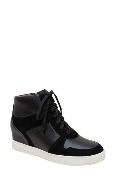 Shop Linea Paolo Andres Mixed Media High Top Sneaker In Black