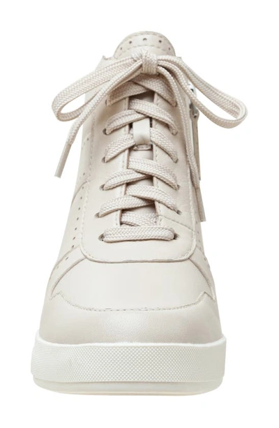 Linea Paolo Andres Mixed Media High Top Sneaker In Cream