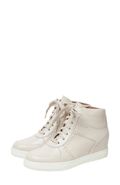Linea Paolo Andres Mixed Media High Top Sneaker In Cream