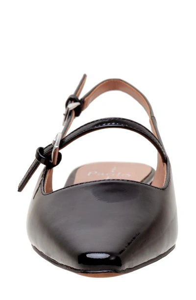 Linea Paolo Celeste Slingback Pointed Toe Flat In Black