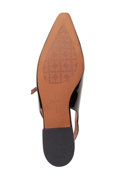 Linea Paolo Celeste Slingback Pointed Toe Flat In Black