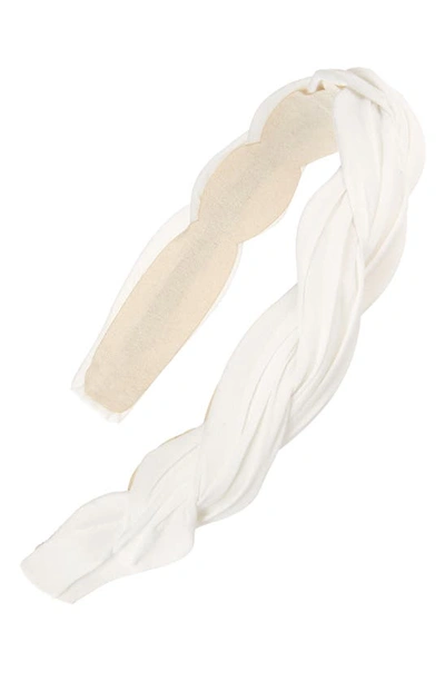 Shop Tasha Braided Pleated Headband In White