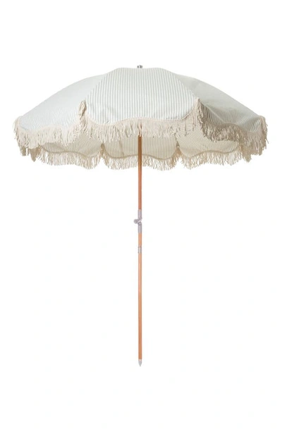 Shop Business & Pleasure Premium Beach Umbrella In Laurens Sage Stripe