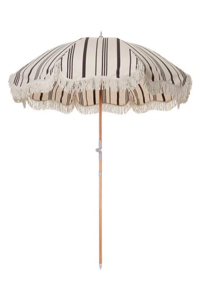 Shop Business & Pleasure Premium Beach Umbrella In Vintage Black Stripe