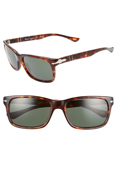 Shop Persol 58mm Rectangle Sunglasses In Havana/ Black Solid