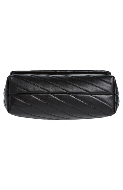 Shop Tory Burch Small Kira Chevron Leather Convertible Shoulder Bag In Black/ Rolled Nickel
