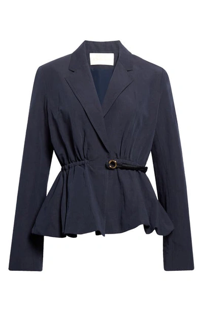 ULLA JOHNSON TALIE COTTON & LINEN BLEND PEPLUM BLAZER 