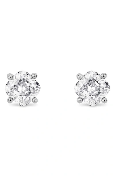 Shop Lightbox 1-carat Lab Grown Diamond Cushion Stud Earrings In White/ 14k White Gold
